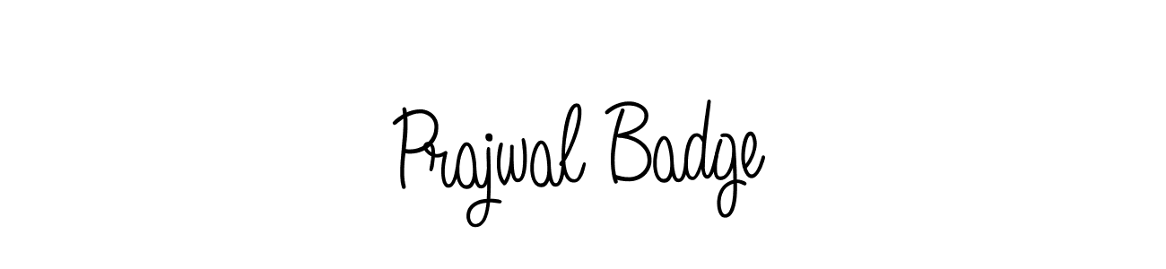 Make a beautiful signature design for name Prajwal Badge. With this signature (Angelique-Rose-font-FFP) style, you can create a handwritten signature for free. Prajwal Badge signature style 5 images and pictures png