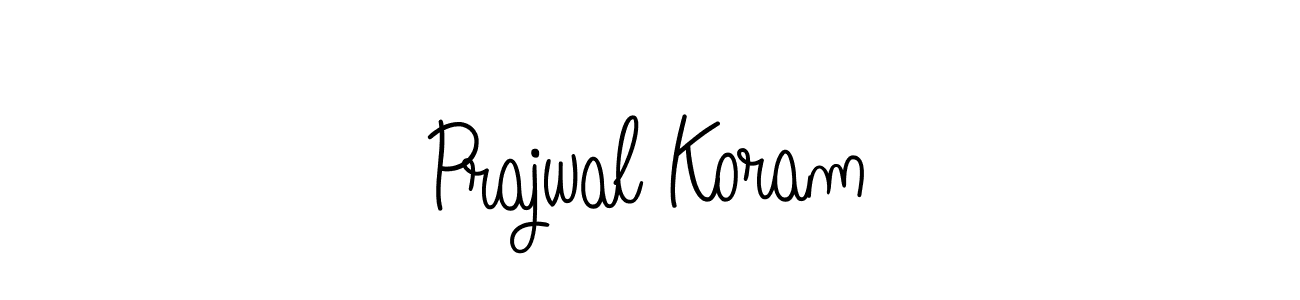 Design your own signature with our free online signature maker. With this signature software, you can create a handwritten (Angelique-Rose-font-FFP) signature for name Prajwal Koram. Prajwal Koram signature style 5 images and pictures png