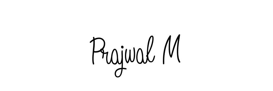 You should practise on your own different ways (Angelique-Rose-font-FFP) to write your name (Prajwal M) in signature. don't let someone else do it for you. Prajwal M signature style 5 images and pictures png