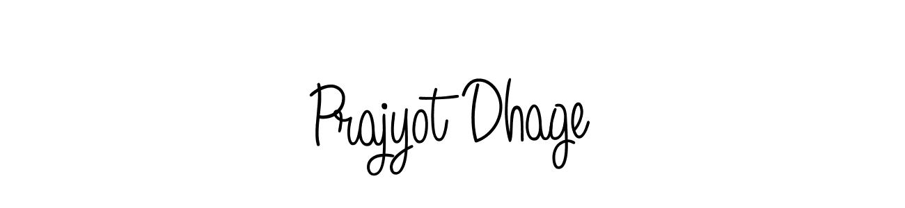 You should practise on your own different ways (Angelique-Rose-font-FFP) to write your name (Prajyot Dhage) in signature. don't let someone else do it for you. Prajyot Dhage signature style 5 images and pictures png