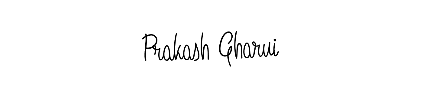 You should practise on your own different ways (Angelique-Rose-font-FFP) to write your name (Prakash Gharui) in signature. don't let someone else do it for you. Prakash Gharui signature style 5 images and pictures png