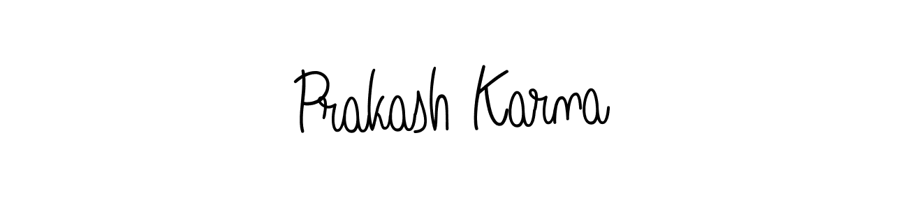 The best way (Angelique-Rose-font-FFP) to make a short signature is to pick only two or three words in your name. The name Prakash Karna include a total of six letters. For converting this name. Prakash Karna signature style 5 images and pictures png