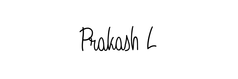 Use a signature maker to create a handwritten signature online. With this signature software, you can design (Angelique-Rose-font-FFP) your own signature for name Prakash L. Prakash L signature style 5 images and pictures png