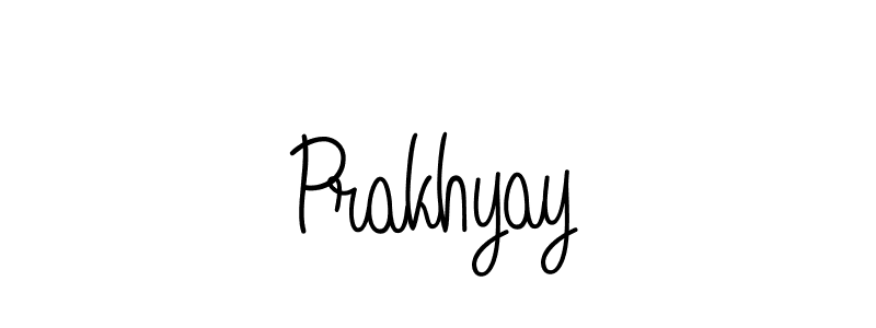 Use a signature maker to create a handwritten signature online. With this signature software, you can design (Angelique-Rose-font-FFP) your own signature for name Prakhyay. Prakhyay signature style 5 images and pictures png