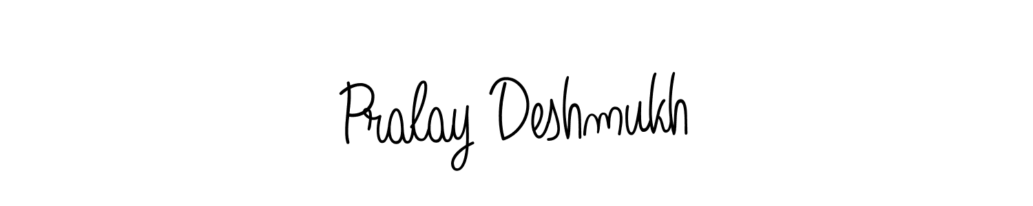 Make a beautiful signature design for name Pralay Deshmukh. With this signature (Angelique-Rose-font-FFP) style, you can create a handwritten signature for free. Pralay Deshmukh signature style 5 images and pictures png