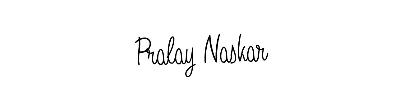 Use a signature maker to create a handwritten signature online. With this signature software, you can design (Angelique-Rose-font-FFP) your own signature for name Pralay Naskar. Pralay Naskar signature style 5 images and pictures png