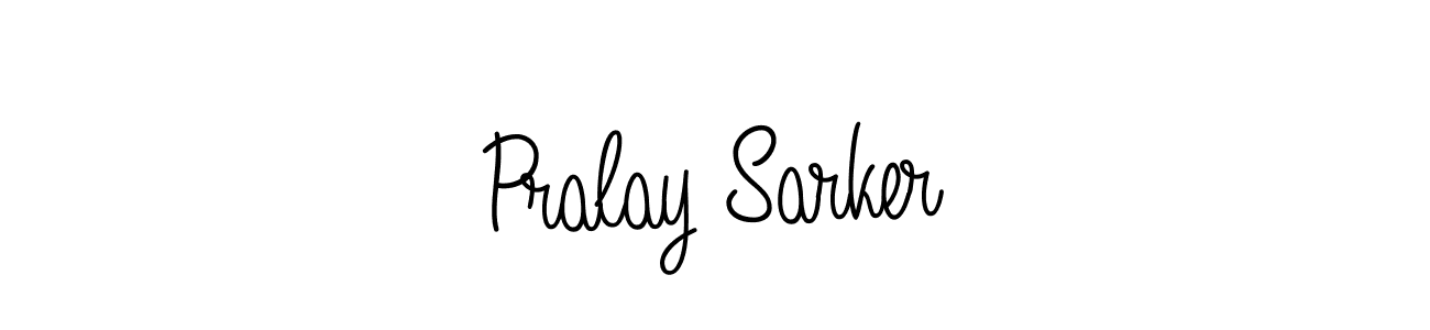 Make a beautiful signature design for name Pralay Sarker. With this signature (Angelique-Rose-font-FFP) style, you can create a handwritten signature for free. Pralay Sarker signature style 5 images and pictures png