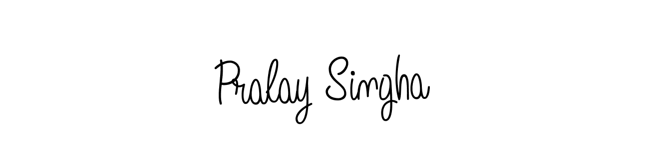 The best way (Angelique-Rose-font-FFP) to make a short signature is to pick only two or three words in your name. The name Pralay Singha include a total of six letters. For converting this name. Pralay Singha signature style 5 images and pictures png