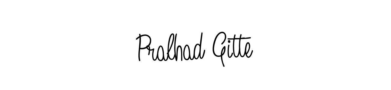 Make a beautiful signature design for name Pralhad Gitte. With this signature (Angelique-Rose-font-FFP) style, you can create a handwritten signature for free. Pralhad Gitte signature style 5 images and pictures png