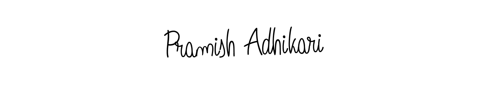 Create a beautiful signature design for name Pramish Adhikari. With this signature (Angelique-Rose-font-FFP) fonts, you can make a handwritten signature for free. Pramish Adhikari signature style 5 images and pictures png