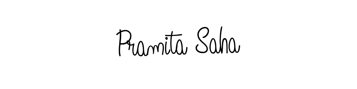 How to make Pramita Saha name signature. Use Angelique-Rose-font-FFP style for creating short signs online. This is the latest handwritten sign. Pramita Saha signature style 5 images and pictures png