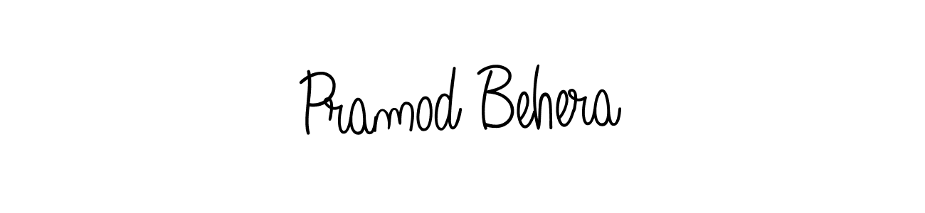 How to make Pramod Behera name signature. Use Angelique-Rose-font-FFP style for creating short signs online. This is the latest handwritten sign. Pramod Behera signature style 5 images and pictures png