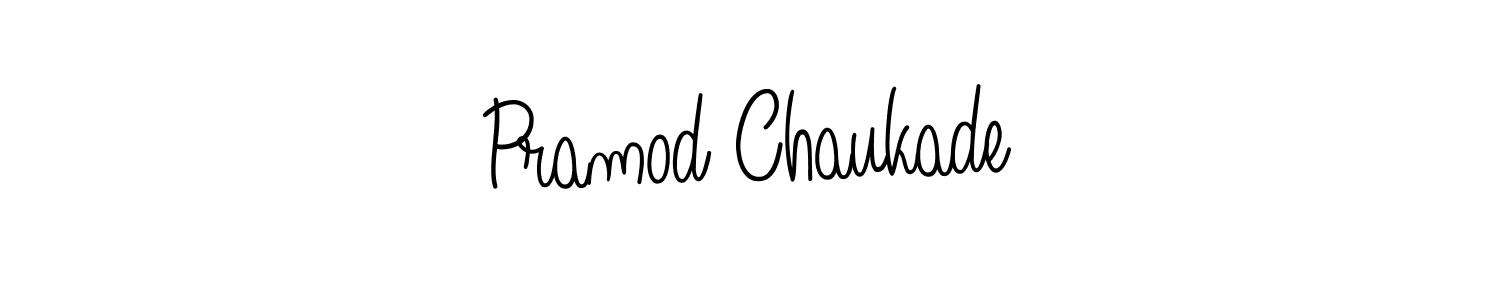 You should practise on your own different ways (Angelique-Rose-font-FFP) to write your name (Pramod Chaukade) in signature. don't let someone else do it for you. Pramod Chaukade signature style 5 images and pictures png