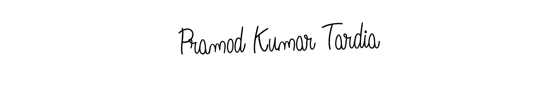The best way (Angelique-Rose-font-FFP) to make a short signature is to pick only two or three words in your name. The name Pramod Kumar Tardia include a total of six letters. For converting this name. Pramod Kumar Tardia signature style 5 images and pictures png