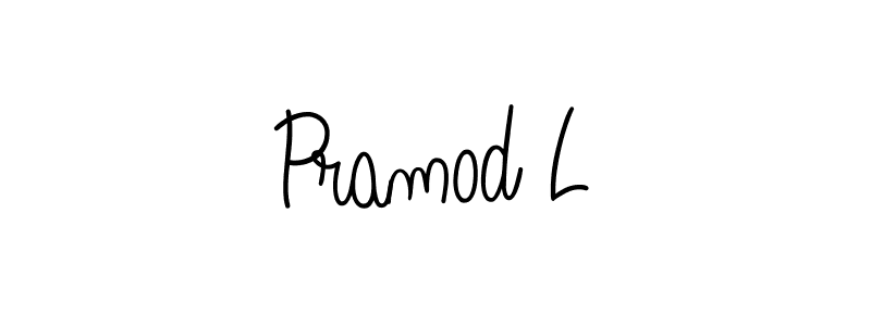 Pramod L stylish signature style. Best Handwritten Sign (Angelique-Rose-font-FFP) for my name. Handwritten Signature Collection Ideas for my name Pramod L. Pramod L signature style 5 images and pictures png