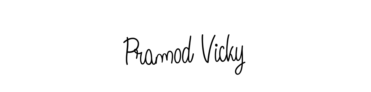 How to make Pramod Vicky signature? Angelique-Rose-font-FFP is a professional autograph style. Create handwritten signature for Pramod Vicky name. Pramod Vicky signature style 5 images and pictures png