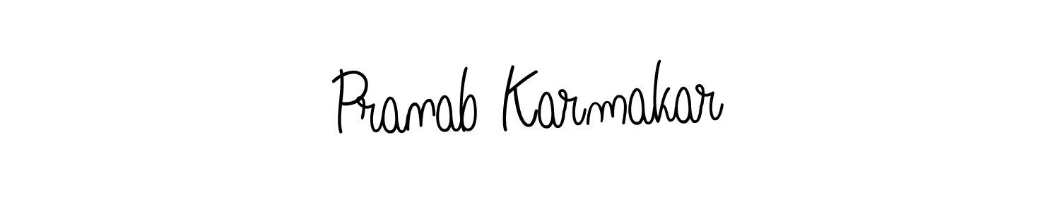 The best way (Angelique-Rose-font-FFP) to make a short signature is to pick only two or three words in your name. The name Pranab Karmakar include a total of six letters. For converting this name. Pranab Karmakar signature style 5 images and pictures png