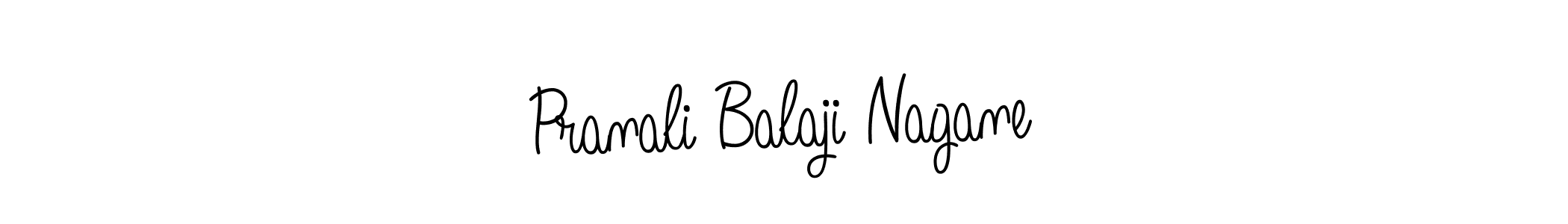 The best way (Angelique-Rose-font-FFP) to make a short signature is to pick only two or three words in your name. The name Pranali Balaji Nagane include a total of six letters. For converting this name. Pranali Balaji Nagane signature style 5 images and pictures png