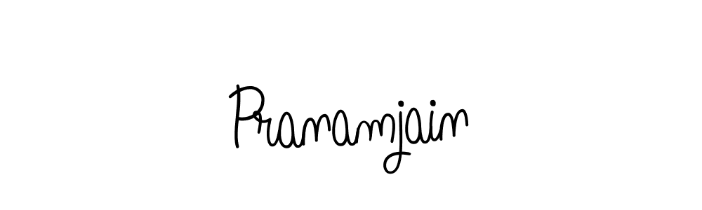 How to make Pranamjain name signature. Use Angelique-Rose-font-FFP style for creating short signs online. This is the latest handwritten sign. Pranamjain signature style 5 images and pictures png