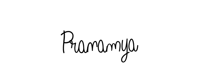 Also we have Pranamya name is the best signature style. Create professional handwritten signature collection using Angelique-Rose-font-FFP autograph style. Pranamya signature style 5 images and pictures png