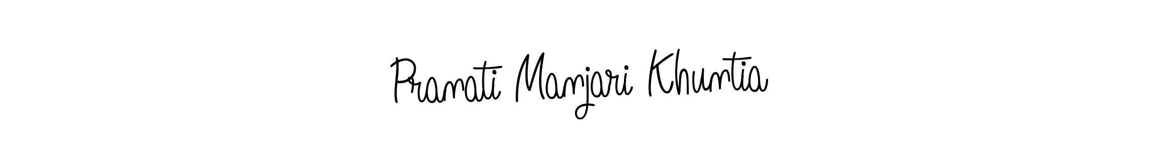 Pranati Manjari Khuntia stylish signature style. Best Handwritten Sign (Angelique-Rose-font-FFP) for my name. Handwritten Signature Collection Ideas for my name Pranati Manjari Khuntia. Pranati Manjari Khuntia signature style 5 images and pictures png