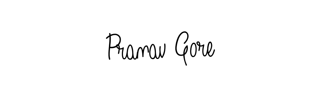 How to make Pranav Gore name signature. Use Angelique-Rose-font-FFP style for creating short signs online. This is the latest handwritten sign. Pranav Gore signature style 5 images and pictures png