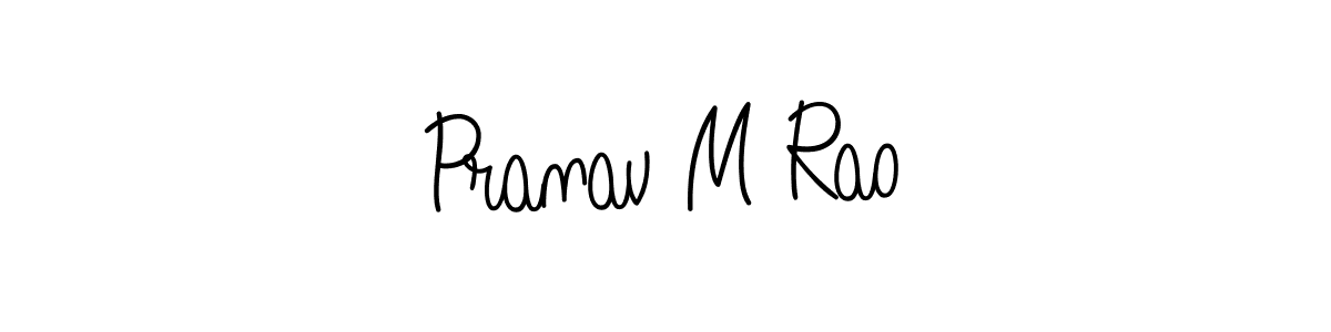 You should practise on your own different ways (Angelique-Rose-font-FFP) to write your name (Pranav M Rao) in signature. don't let someone else do it for you. Pranav M Rao signature style 5 images and pictures png