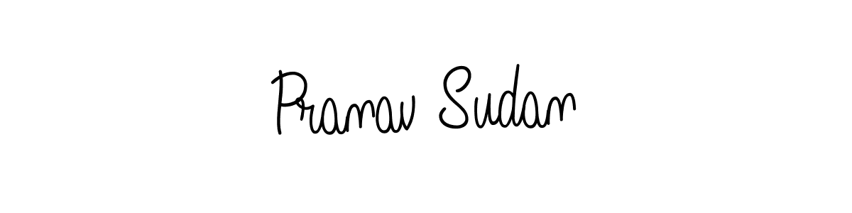 The best way (Angelique-Rose-font-FFP) to make a short signature is to pick only two or three words in your name. The name Pranav Sudan include a total of six letters. For converting this name. Pranav Sudan signature style 5 images and pictures png