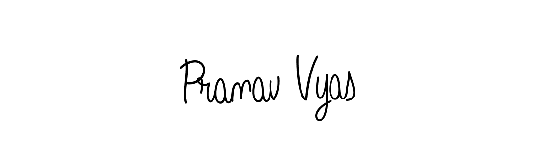 How to make Pranav Vyas name signature. Use Angelique-Rose-font-FFP style for creating short signs online. This is the latest handwritten sign. Pranav Vyas signature style 5 images and pictures png