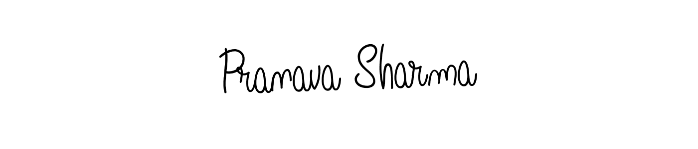 Use a signature maker to create a handwritten signature online. With this signature software, you can design (Angelique-Rose-font-FFP) your own signature for name Pranava Sharma. Pranava Sharma signature style 5 images and pictures png