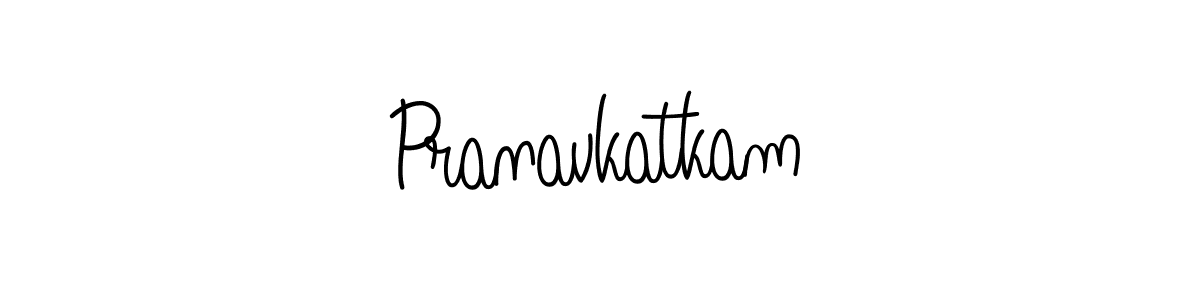 Use a signature maker to create a handwritten signature online. With this signature software, you can design (Angelique-Rose-font-FFP) your own signature for name Pranavkatkam. Pranavkatkam signature style 5 images and pictures png