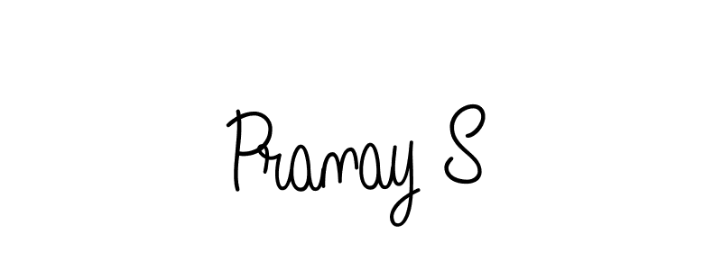 The best way (Angelique-Rose-font-FFP) to make a short signature is to pick only two or three words in your name. The name Pranay S include a total of six letters. For converting this name. Pranay S signature style 5 images and pictures png