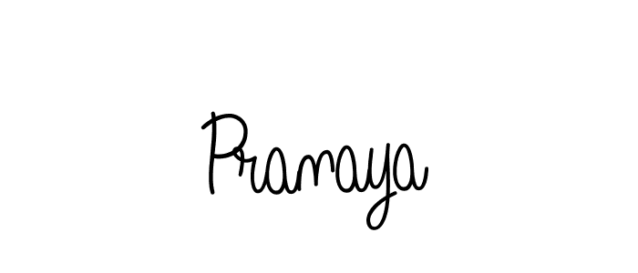 Make a beautiful signature design for name Pranaya. With this signature (Angelique-Rose-font-FFP) style, you can create a handwritten signature for free. Pranaya signature style 5 images and pictures png