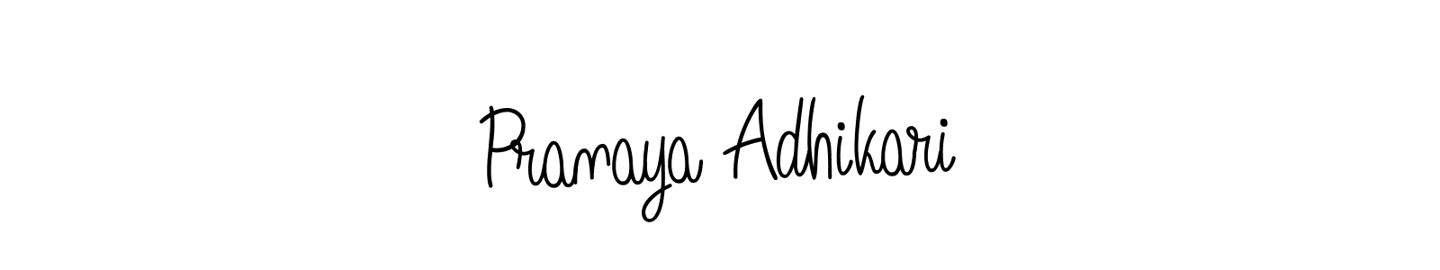 Design your own signature with our free online signature maker. With this signature software, you can create a handwritten (Angelique-Rose-font-FFP) signature for name Pranaya Adhikari. Pranaya Adhikari signature style 5 images and pictures png