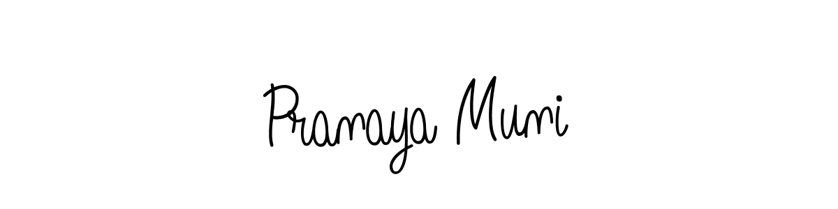 Design your own signature with our free online signature maker. With this signature software, you can create a handwritten (Angelique-Rose-font-FFP) signature for name Pranaya Muni. Pranaya Muni signature style 5 images and pictures png