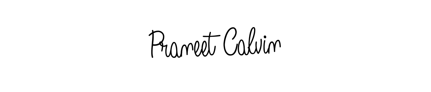 How to make Praneet Calvin name signature. Use Angelique-Rose-font-FFP style for creating short signs online. This is the latest handwritten sign. Praneet Calvin signature style 5 images and pictures png