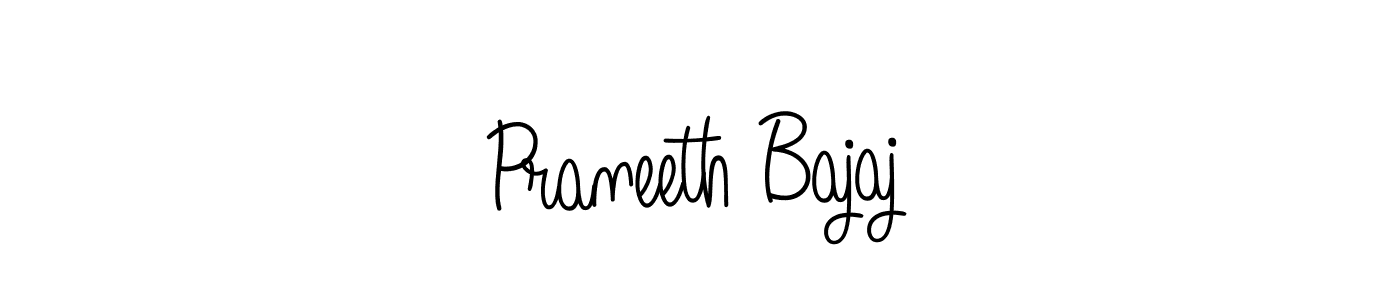 You should practise on your own different ways (Angelique-Rose-font-FFP) to write your name (Praneeth Bajaj) in signature. don't let someone else do it for you. Praneeth Bajaj signature style 5 images and pictures png