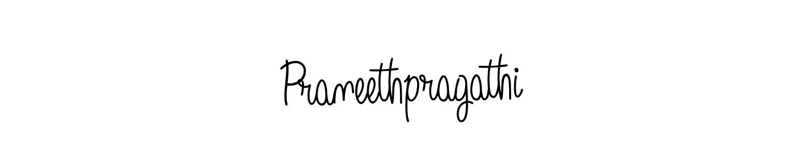 Make a beautiful signature design for name Praneethpragathi. With this signature (Angelique-Rose-font-FFP) style, you can create a handwritten signature for free. Praneethpragathi signature style 5 images and pictures png