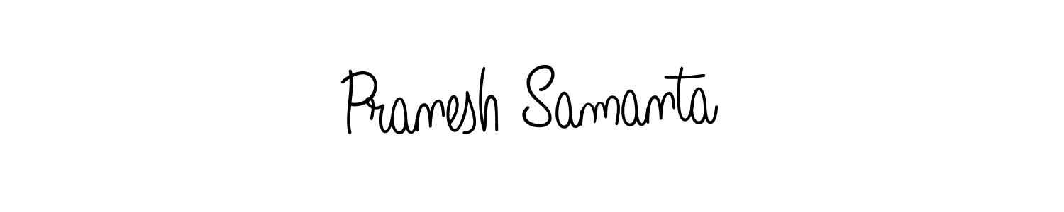 The best way (Angelique-Rose-font-FFP) to make a short signature is to pick only two or three words in your name. The name Pranesh Samanta include a total of six letters. For converting this name. Pranesh Samanta signature style 5 images and pictures png