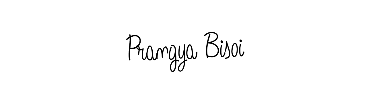 The best way (Angelique-Rose-font-FFP) to make a short signature is to pick only two or three words in your name. The name Prangya Bisoi include a total of six letters. For converting this name. Prangya Bisoi signature style 5 images and pictures png