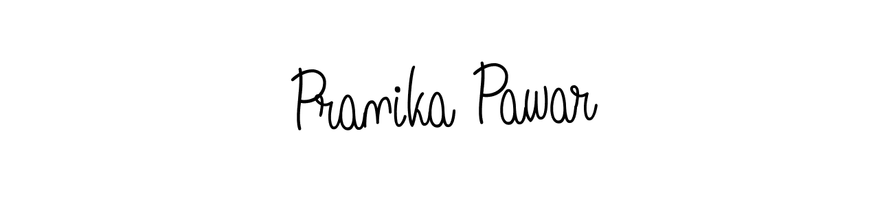 The best way (Angelique-Rose-font-FFP) to make a short signature is to pick only two or three words in your name. The name Pranika Pawar include a total of six letters. For converting this name. Pranika Pawar signature style 5 images and pictures png