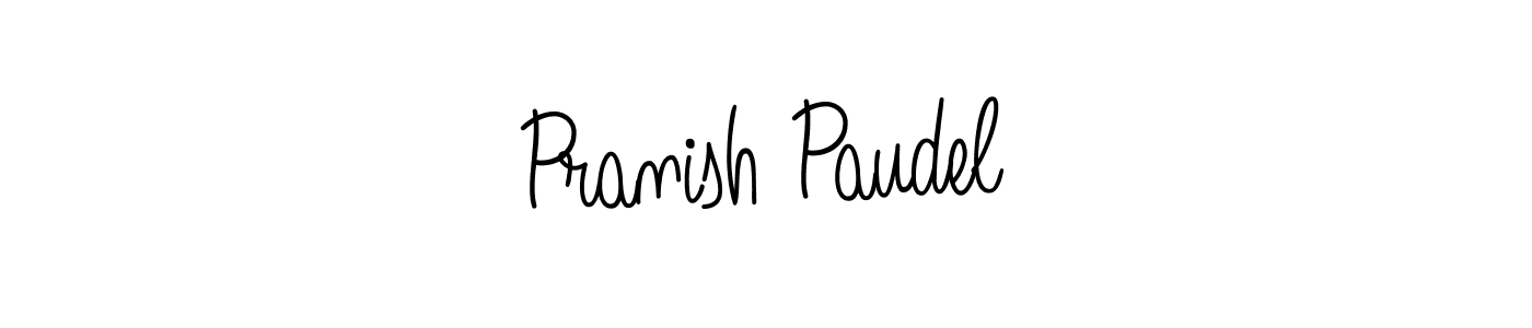 Make a beautiful signature design for name Pranish Paudel. With this signature (Angelique-Rose-font-FFP) style, you can create a handwritten signature for free. Pranish Paudel signature style 5 images and pictures png