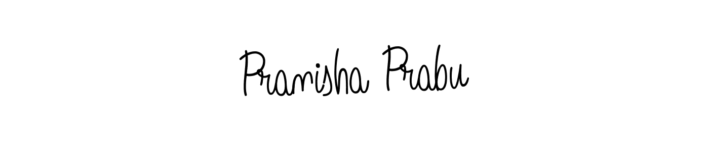 You should practise on your own different ways (Angelique-Rose-font-FFP) to write your name (Pranisha Prabu) in signature. don't let someone else do it for you. Pranisha Prabu signature style 5 images and pictures png
