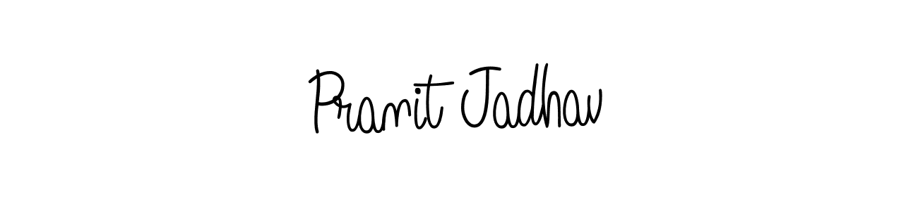 Pranit Jadhav stylish signature style. Best Handwritten Sign (Angelique-Rose-font-FFP) for my name. Handwritten Signature Collection Ideas for my name Pranit Jadhav. Pranit Jadhav signature style 5 images and pictures png