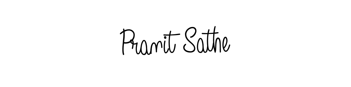 The best way (Angelique-Rose-font-FFP) to make a short signature is to pick only two or three words in your name. The name Pranit Sathe include a total of six letters. For converting this name. Pranit Sathe signature style 5 images and pictures png