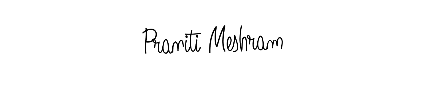 Make a beautiful signature design for name Praniti Meshram. With this signature (Angelique-Rose-font-FFP) style, you can create a handwritten signature for free. Praniti Meshram signature style 5 images and pictures png