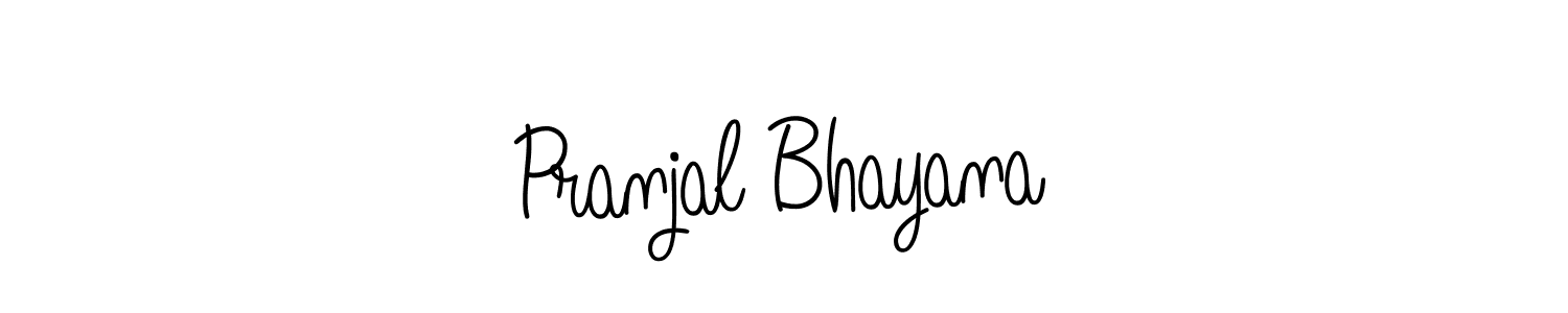 Make a beautiful signature design for name Pranjal Bhayana. With this signature (Angelique-Rose-font-FFP) style, you can create a handwritten signature for free. Pranjal Bhayana signature style 5 images and pictures png