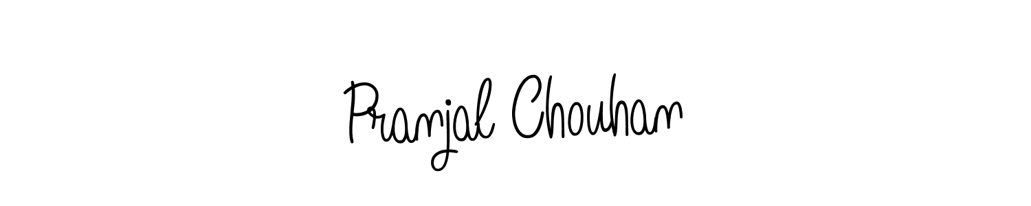 The best way (Angelique-Rose-font-FFP) to make a short signature is to pick only two or three words in your name. The name Pranjal Chouhan include a total of six letters. For converting this name. Pranjal Chouhan signature style 5 images and pictures png
