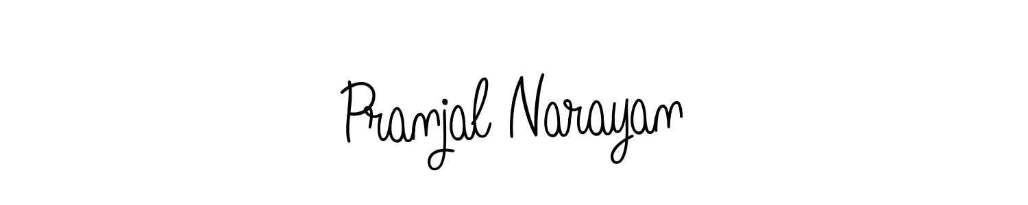 How to make Pranjal Narayan name signature. Use Angelique-Rose-font-FFP style for creating short signs online. This is the latest handwritten sign. Pranjal Narayan signature style 5 images and pictures png