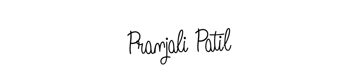 The best way (Angelique-Rose-font-FFP) to make a short signature is to pick only two or three words in your name. The name Pranjali Patil include a total of six letters. For converting this name. Pranjali Patil signature style 5 images and pictures png